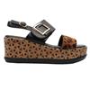 HEAVENLY FEET MORVEN SANDAL - BLACK/LEOPARD