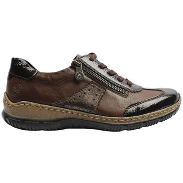 RIEKER N3200 SHOE - BROWN MULTI