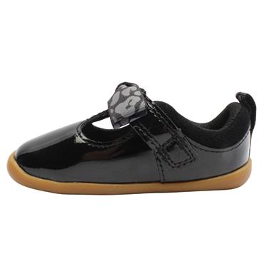 CLARKS ROAMER TRIM T PREWALKER SHOE - BLACK PATENT G
