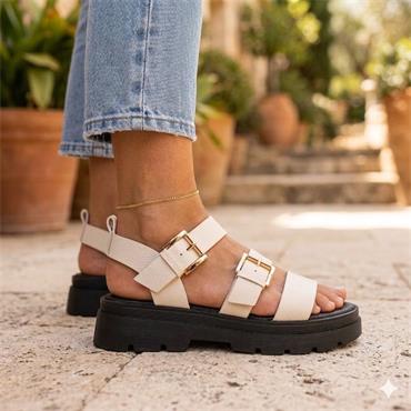 UNA HEALY SOMETHING SANDAL - CREAM