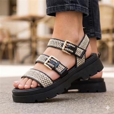UNA HEALY SOMETHING SANDAL - WHITE BLACK