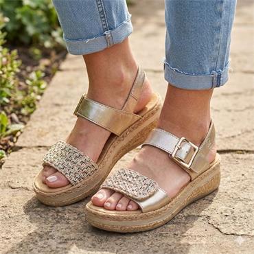 RIEKER V0951 SANDAL - GOLD MULTI