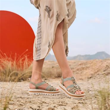 RIEKER V4949 SANDAL - GREEN