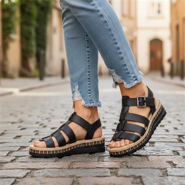 RIEKER V7904 SANDAL - Black