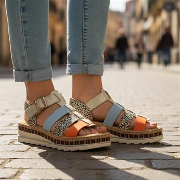 RIEKER V7904 SANDAL - NUDE MULTI