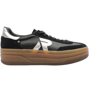 RIEKER W3700 SHOE - BLACK SILVER