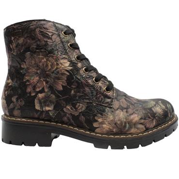 RIEKER Y9103 LACED BOOT - BLACK MULTI