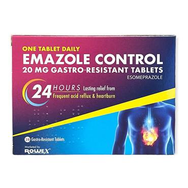 EMAZOLE CONTROL 20MG GASTRIC RESISTANT 28 TABLETS
