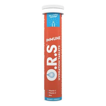 O.R.S ORAL HYDRATION IMMUNE JUICY ORANGE 20 TABLETS