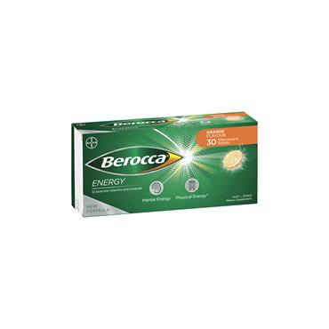 BEROCCA ENERGY EFFERVESCENT ORANGE 30 TABLETS