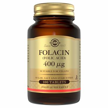 SOLGAR FOLACIN FOLIC ACID 400UG TABS 100 E1080