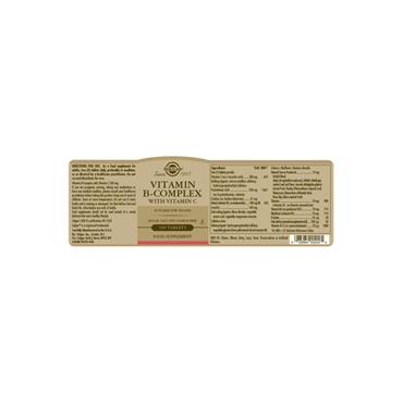 SOLGAR VITAMIN B COMPLEX + VITAMIN C 100 TABLETS