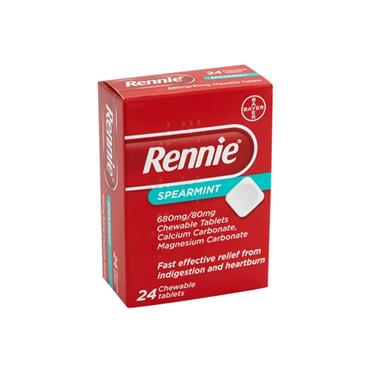 RENNIE SPEARMINT 680MG 80MG CHEW TABS 24TABS