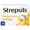 STREPSILS HONEY AND LEMON LOZENGES 36LOZ