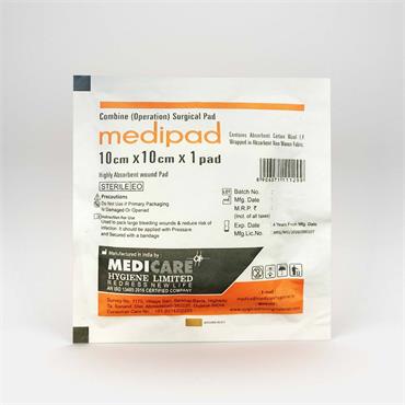 MEDIPAD NON ADHERENT WOUND PAD 10X10CM
