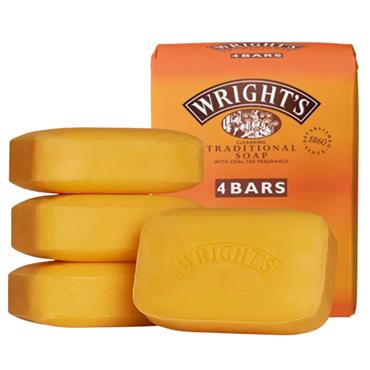 WRIGHTS COAL TAR SOAP 100G BAR 4S