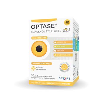 OPTASE MANUKA OIL EYELID WIPES 30S