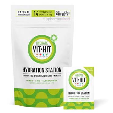 VIT HIT HYDRATION STATION LEMON + LIME + ELDERFLOWER SACHET 14S