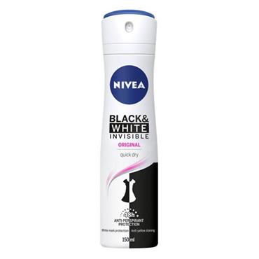 NIVEA DEODORANT FOR BLACK N WHITE ORIGINAL SPRAY FOR WOMEN 150ML