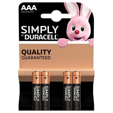 DURACELL SIMPLY AAA BATTERIES 4 PACK