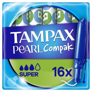TAMPAX COMPAK PEARL SUPER PLUS 16 PACK