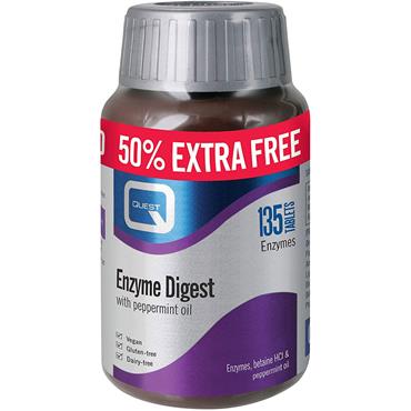 QUEST ENZYME DIGEST WITH PEPPERMINT OIL 135 TABLETS