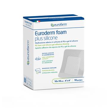 EURODERM FOAM PLUS CM 10 X CM 10 10PK LMS