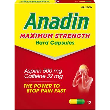 ANADIN MAXIMUM STRENGHT 12 CAPSULES