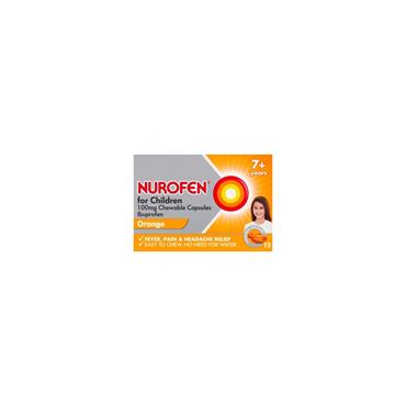 NUROFEN FOR CHILDREN 100MG SOFT CHEWABLE ORANGE 12 CAPSULES