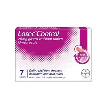 LOSEC CONTROL 20MG TABLETS 7 PACK