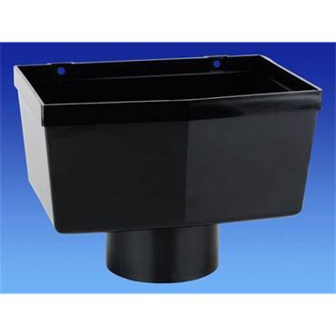 Lindab Steel Rainwater Vatkr Rectangular Hopper Head 75mm Black