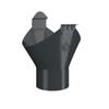 Lindab Steel Rainwater Nozzle OMV125GGRA 75° Graphite
