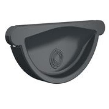 Lindab Steel Rainwater Stopend RG125GGRA Graphite