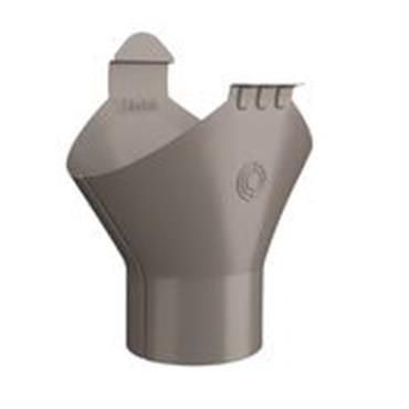 Lindab Steel Rainwater Nozzle OMV125AMET Grey