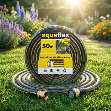 AquaFlex Premium Flexible Garden Hose 50M