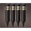 Solar Stake Set of 4 Black Warm White