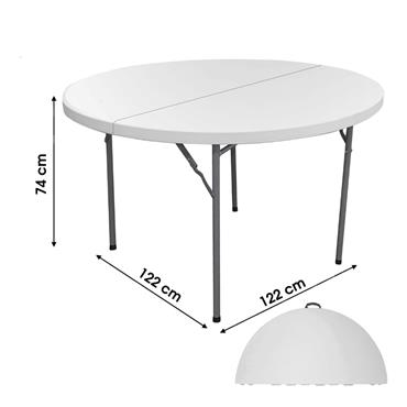 Round White Folding Table