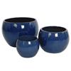 Luca Handmade Glazed Blue Outdoor Planter Set