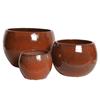 Luca Handmade Glazed Red Outdoor Planter Set