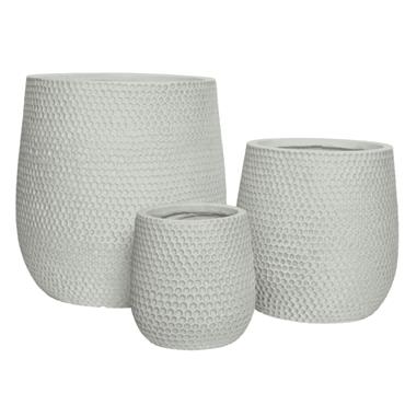 Zoe Handmade Off White Fibre Clay Outdoor Planter Set
