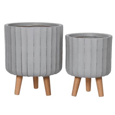 Lennox Grey Recycled Plastic Planter Set