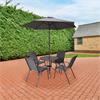 Florina Grey 4 Seater Dining Set with Parasol