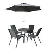 Florina Grey 4 Seater Dining Set with Parasol