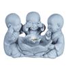 Water Feature 42cm 4 LED Solar 3 Monks
