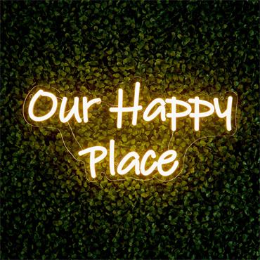 Neon Wall Sign - Our Happy Place - 42cm LED LV