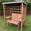 Wentworth Wooden Two Seater Arbour Seat with Grey Roof Cover