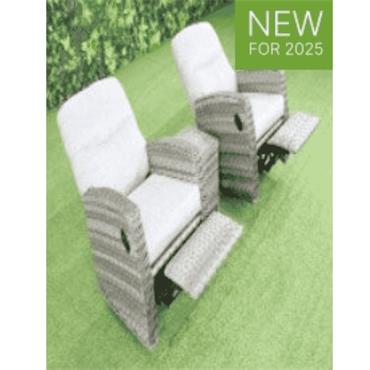 The Riviera Collection Reclining Bistro Set Dark Grey