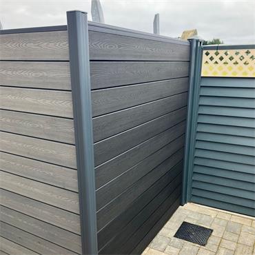 Grey Woodgrain Composite Tongue and Groove Fence Planks 1800x150x20mm (Pack of 2)