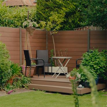 Brown Woodgrain Composite Tongue and Groove Fence Boards 1800x150x20mm (Pack of 2)