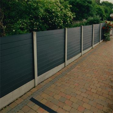 Charcoal Woodgrain Composite Tongue and Groove Fence Planks 1800x150x20mm (Pack of 2)